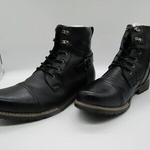 Bruno Marc mens motorcycle combat boots casual zipper biker boot size 12 black
